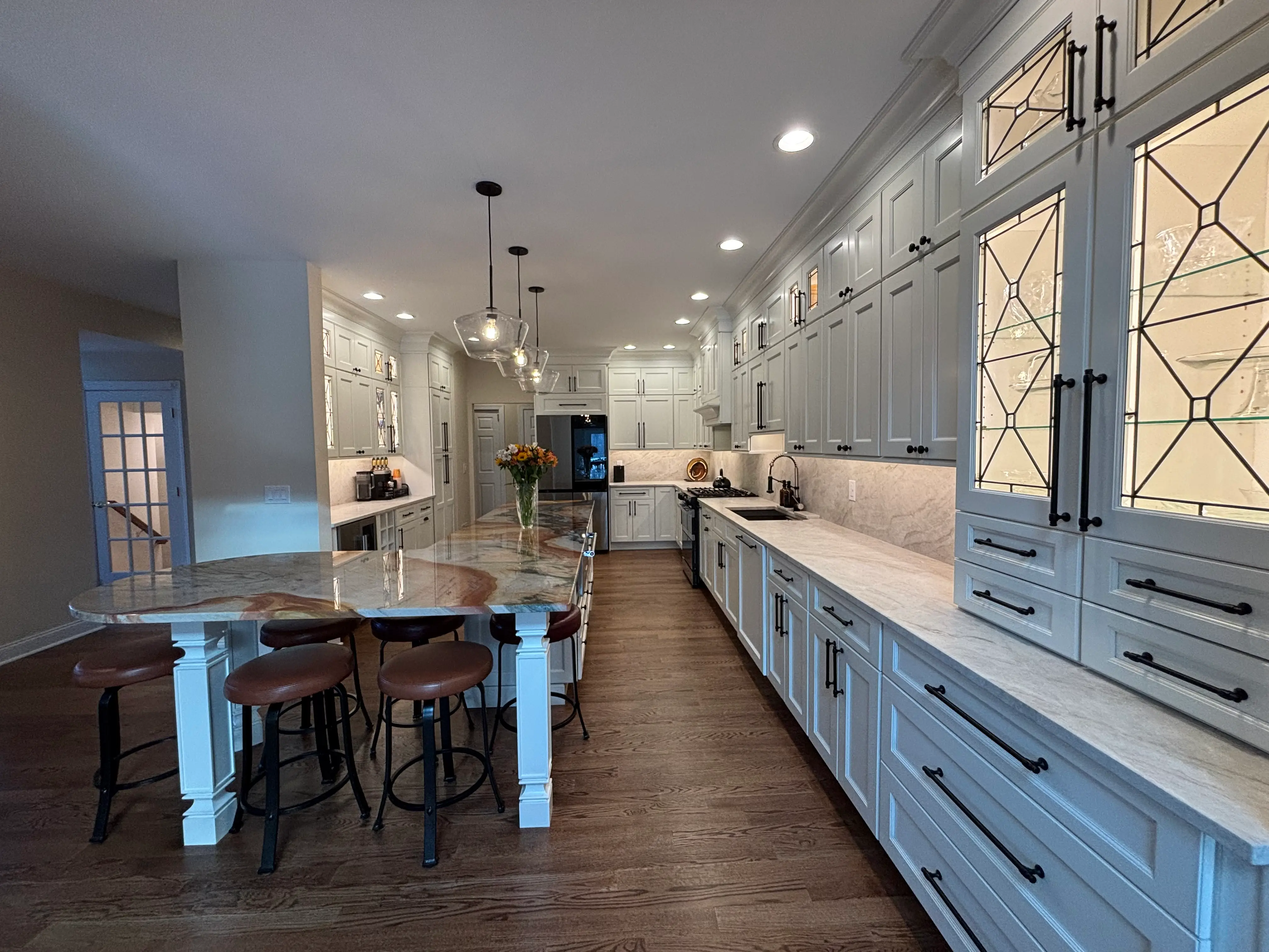 Denville NJ Kitchen - Completed view of the kitchen along the cabinets Denville NJ Kitchen - Completed view of the kitchen along the cabinets