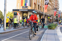 Oxford Street cycleway opens. Image: Nick Langley