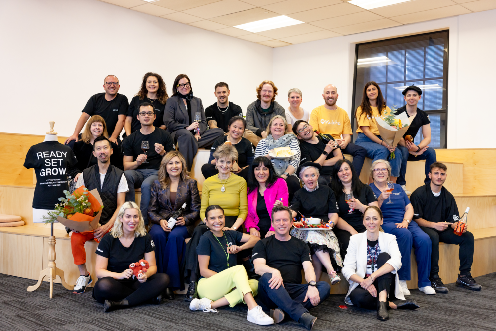 The participants of the 2023 business innovation program with representatives from the City of Sydney and facilitators from Disruptors Co. Small business owners spanned retail, hospitality, tourism and social enterprise. Image: Chris Southwood, City of Sydney 