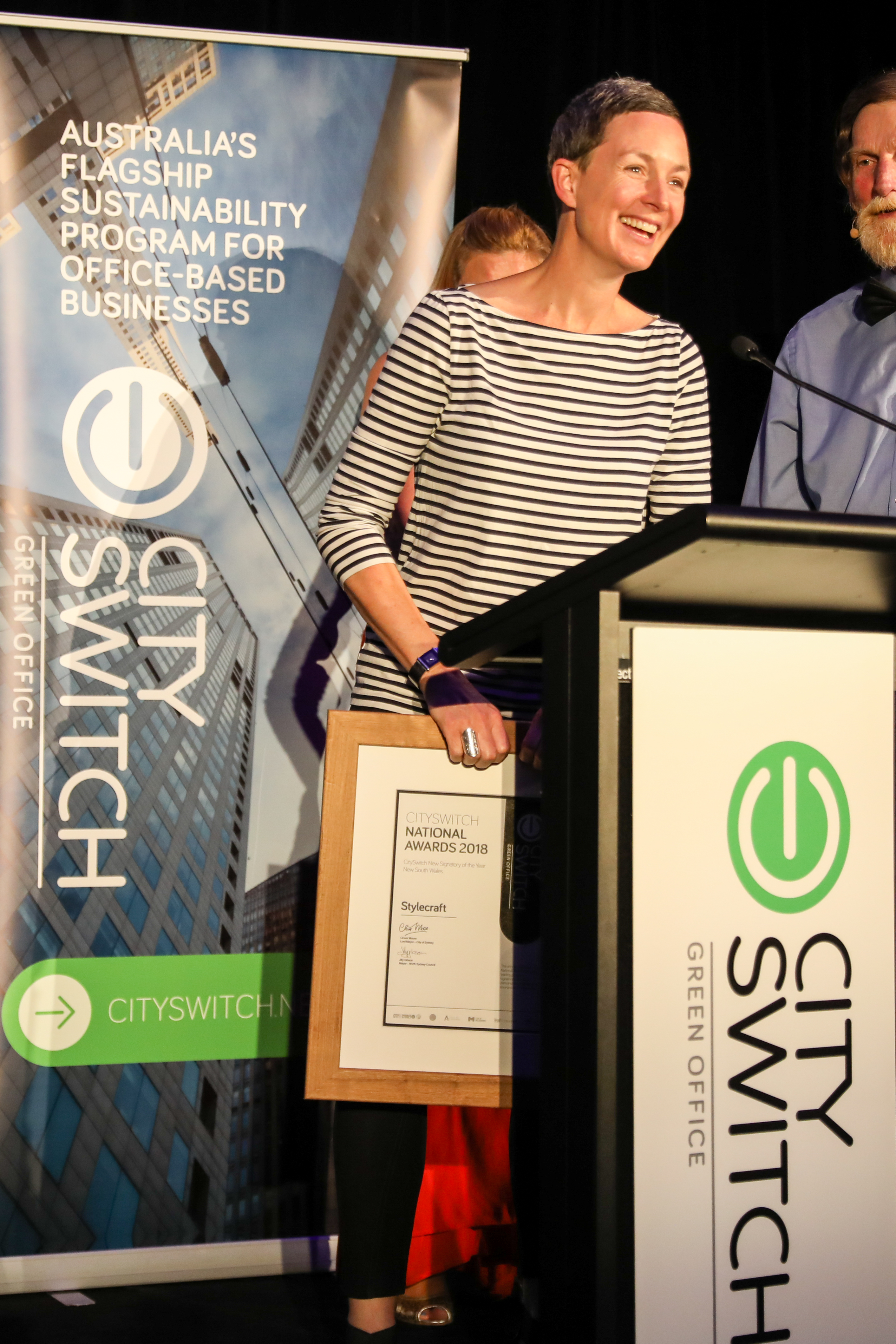 Jacqui Warner from Stylecraft accepts the award.