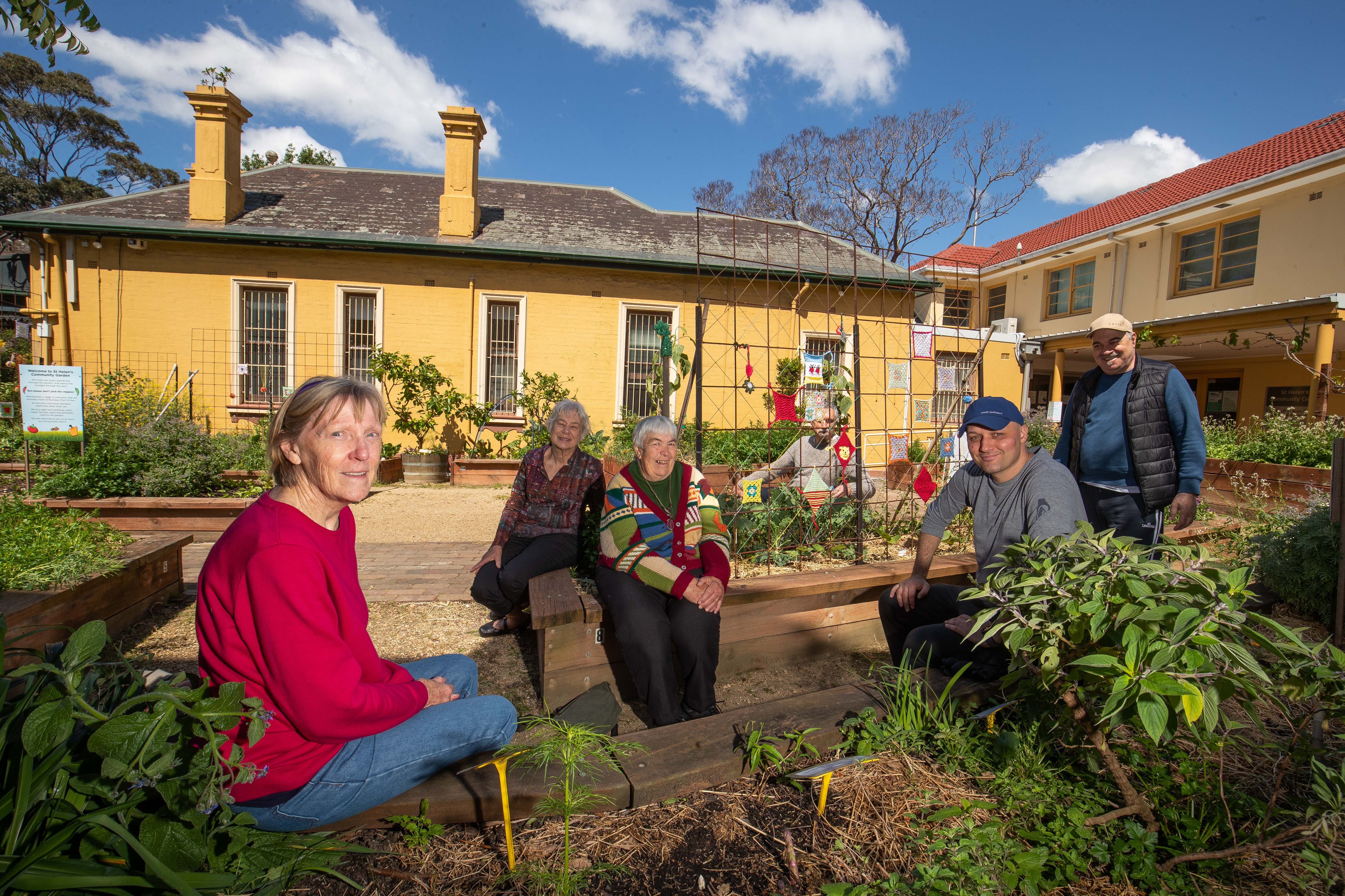 The Saint Helen's Community Garden in Glebe has over 80 active members. They grow everything from seed and meet every Sunday. Credit: Mark Metcalfe.