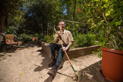 Richard Weeks wants to give people the experience of growing their own food, which had growing up on a farm. Credit: Mark Metcalfe