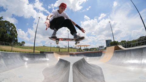 Skate in the flow bowl at Sydney Park skate park