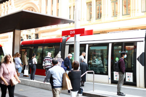 Make sure you tap your debit or credit card or Opal card when you get on and off public transport in Sydney. Photo: Mark Metcalfe / City of Sydney