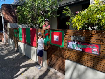 The Butlers decorated their Erskineville home for the NRL finals, 2021.