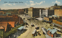 Tram interchange at Circular Quay, Alfred Street Sydney, 1910. City of Sydney Archives A-00027402 