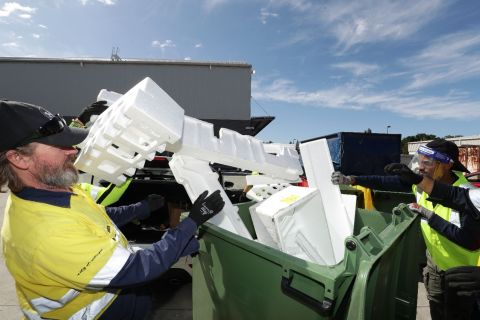 Rigid styrofoam or polystyrene can be recycled, just not in your yellow lid bin. Image: Mark Metcalfe / City of Sydney