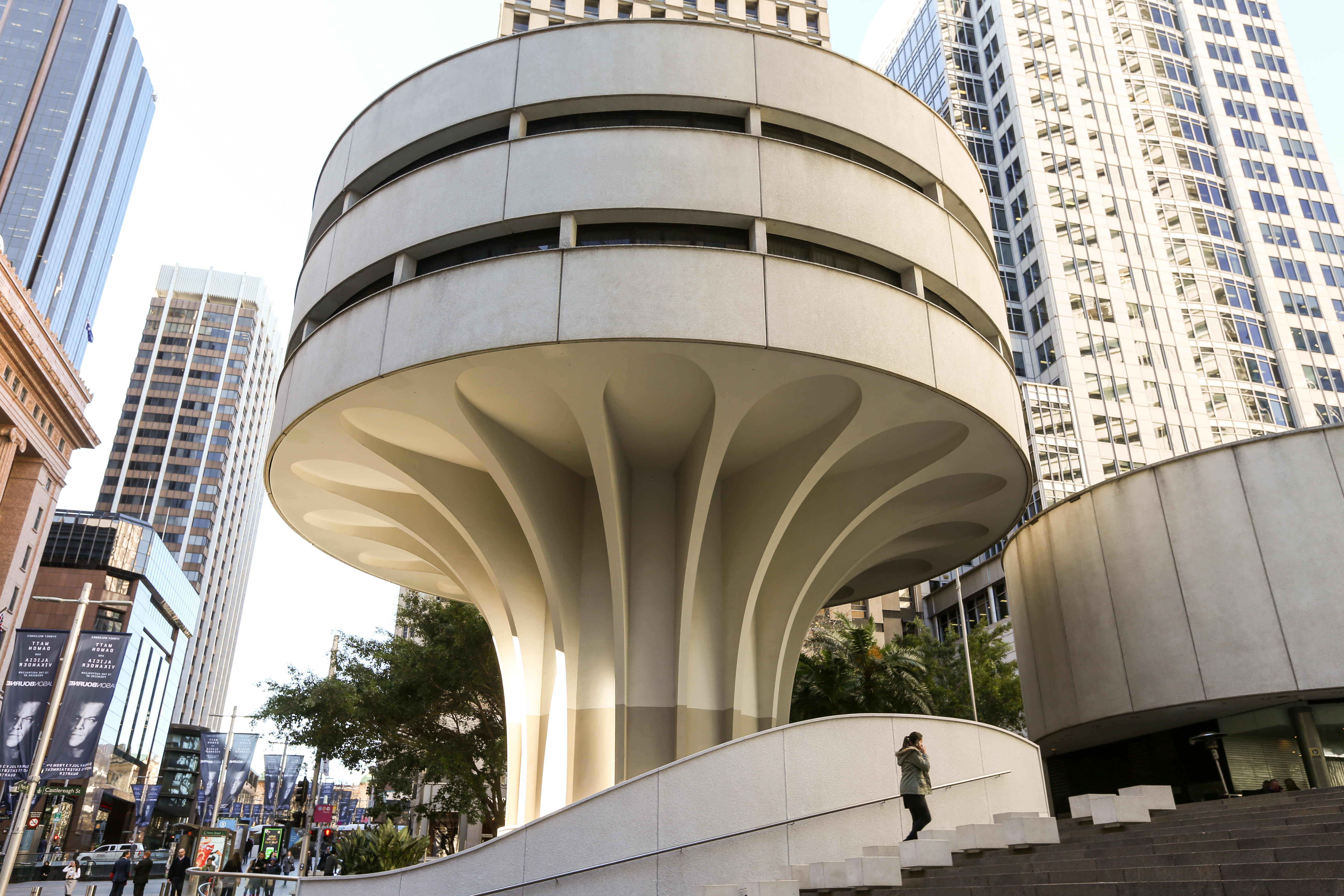 The Harry Seidler-designed Martin Place landmark is an example of modernist architecture and opened in 1978.