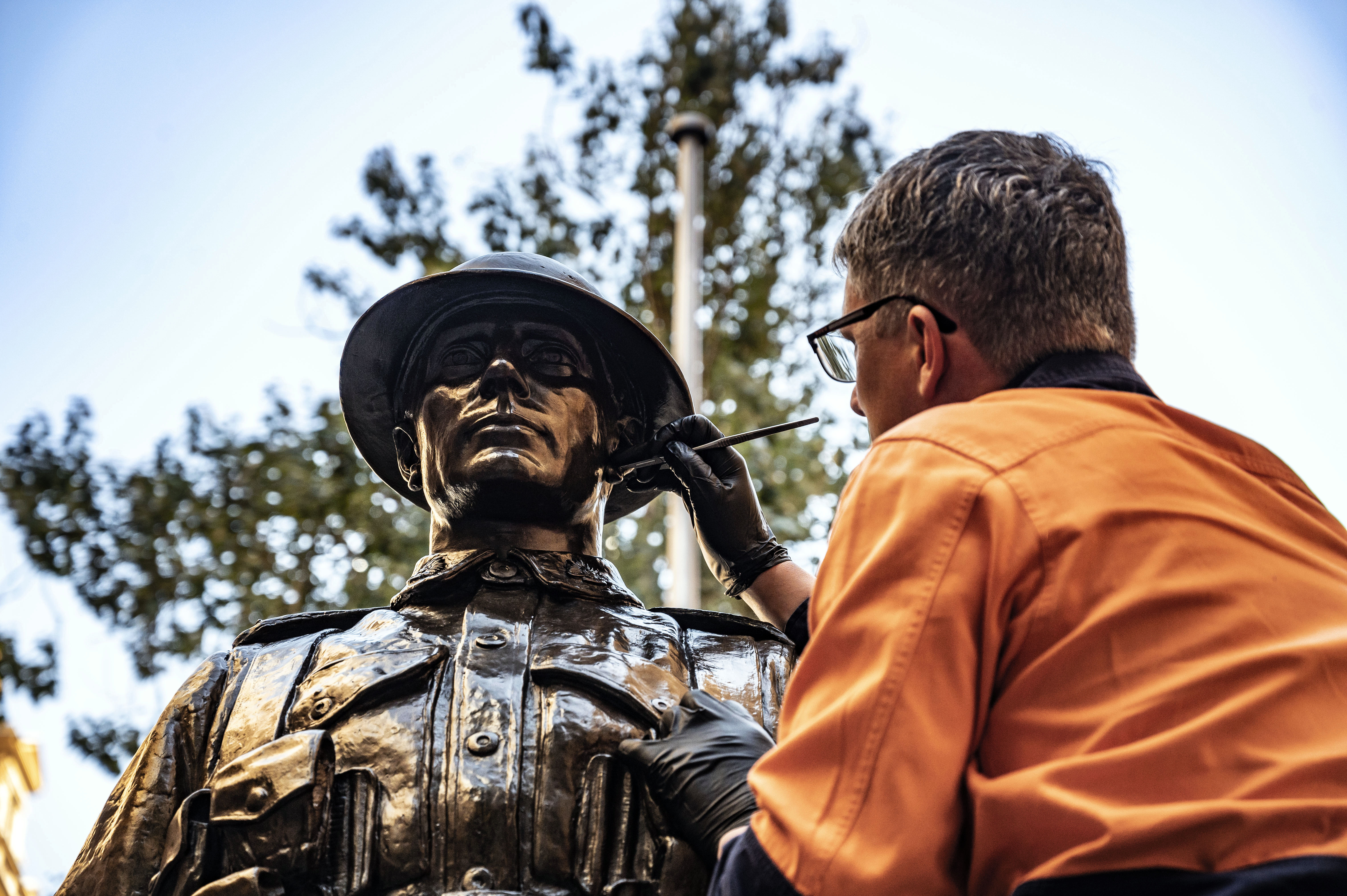 One of our most significant war memorials receives some care. Photo: Paul Patterson / City of Sydney