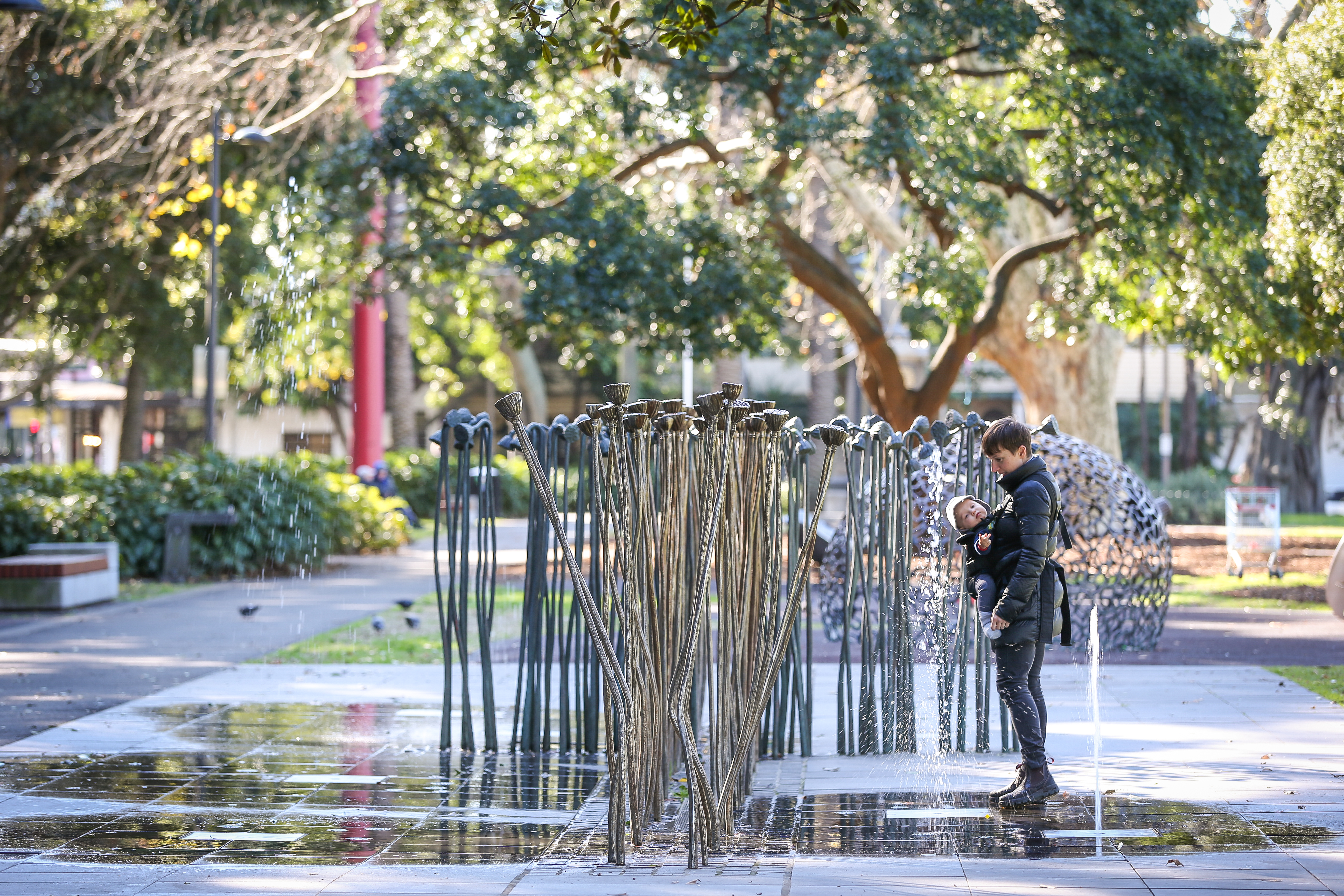 City artwork 'Bibles and Bullets' by artist Fiona Foley in Redfern Park. Photo: Katherine Griffiths / City of Sydney