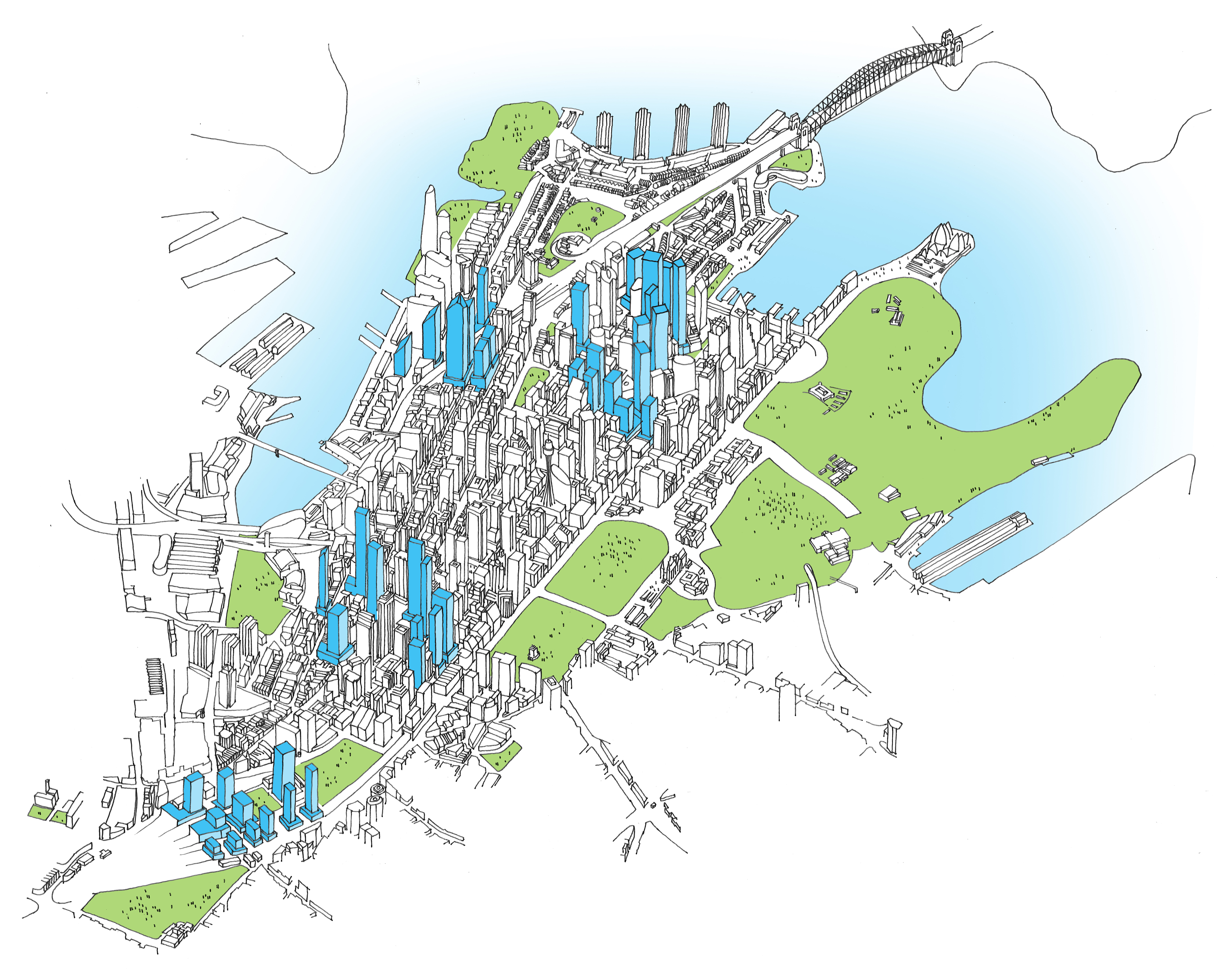 Proposed tower clusters across Central Sydney will help promote employment growth