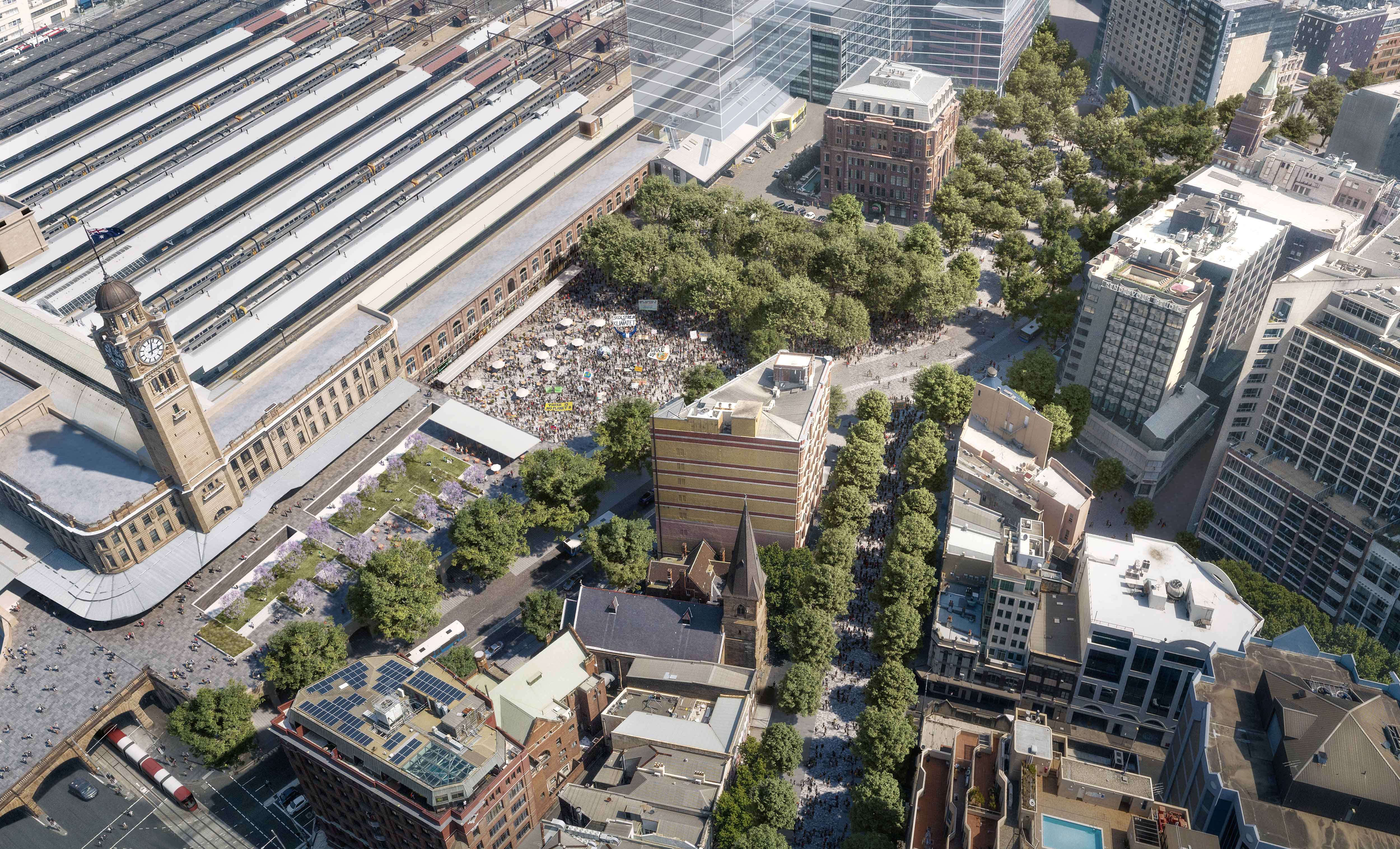 Central Square aerial view