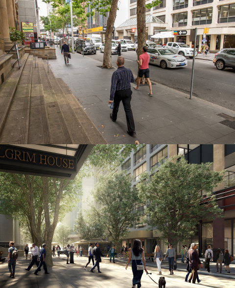 Pitt Street before and after