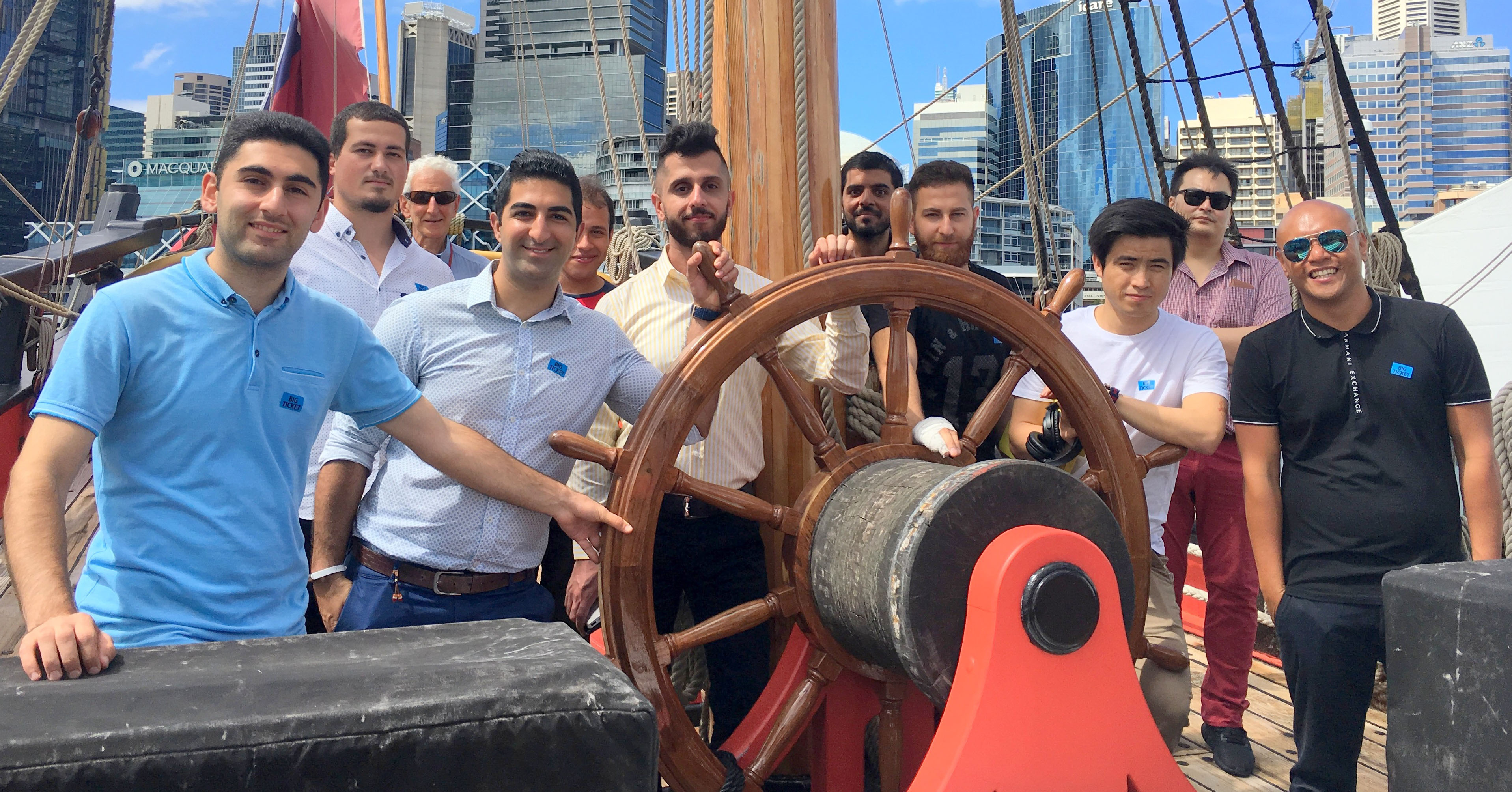 Credit: On board the HMS 'Endeavour' at Darling Harbour. Credit: Nader Daher / Settlement Services International