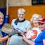 Older women playing pickleball