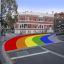 Rainbow crossing at Taylor Square