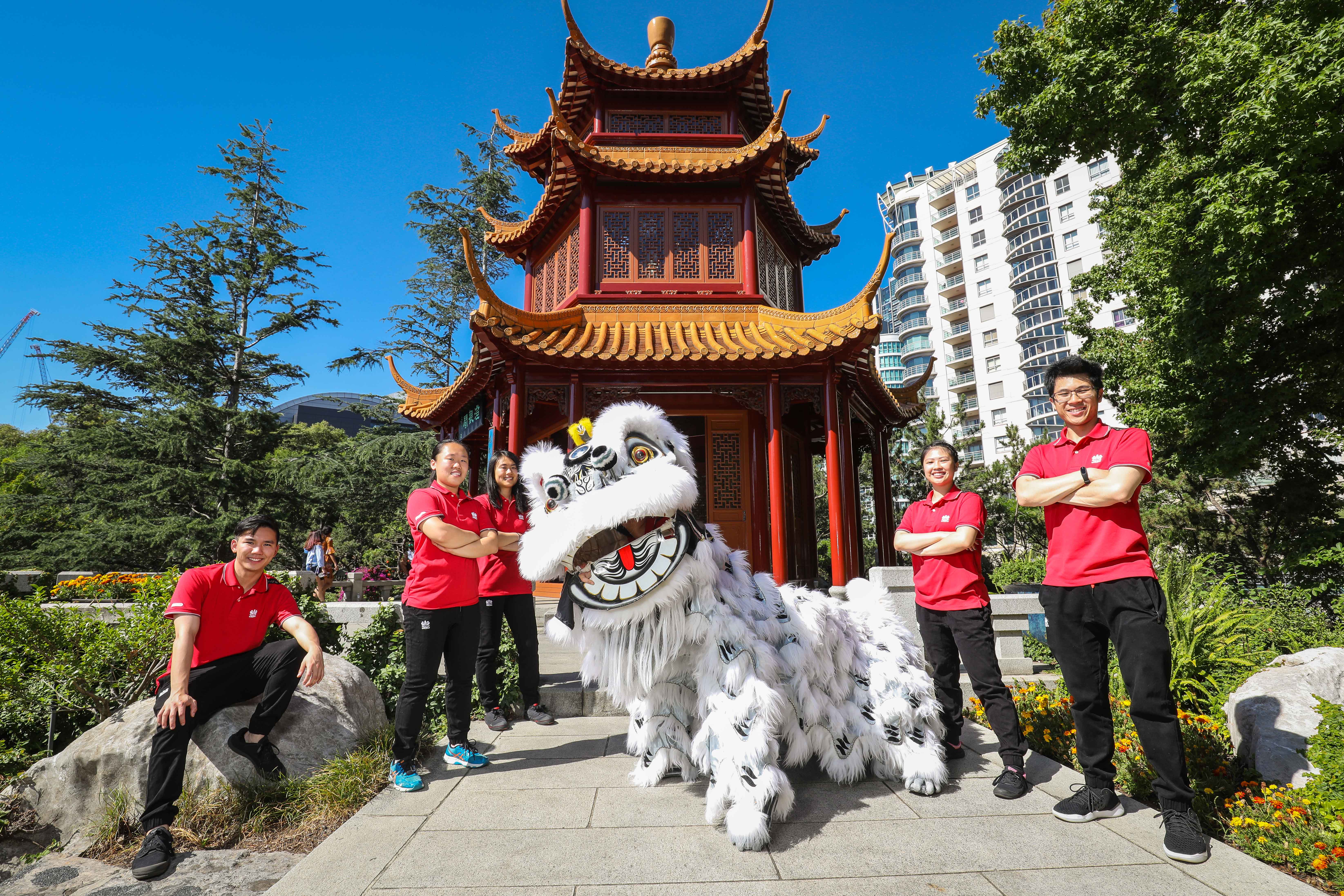 Sydney Lunar Festival lion dancers and musicians.