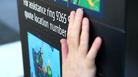 Braille signs in Circular Quay help people find their way