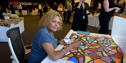 Renowned Indigenous artist Bibi Barba merges a strong sense of design and colour with vivid stories of her culture.