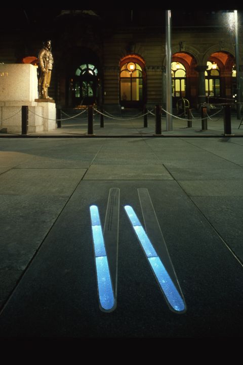 Tank Stream markers in Martin Place. Image: City of Sydney Archives