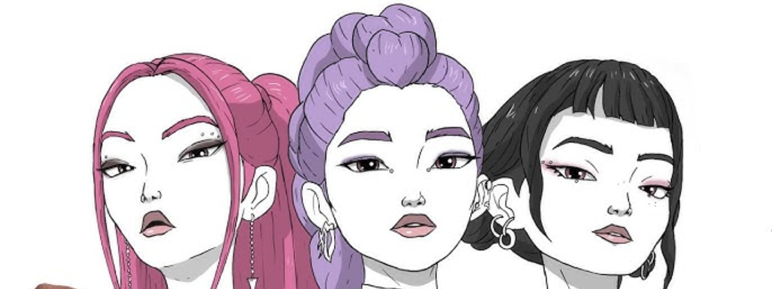 K-pop Posca pen portraits