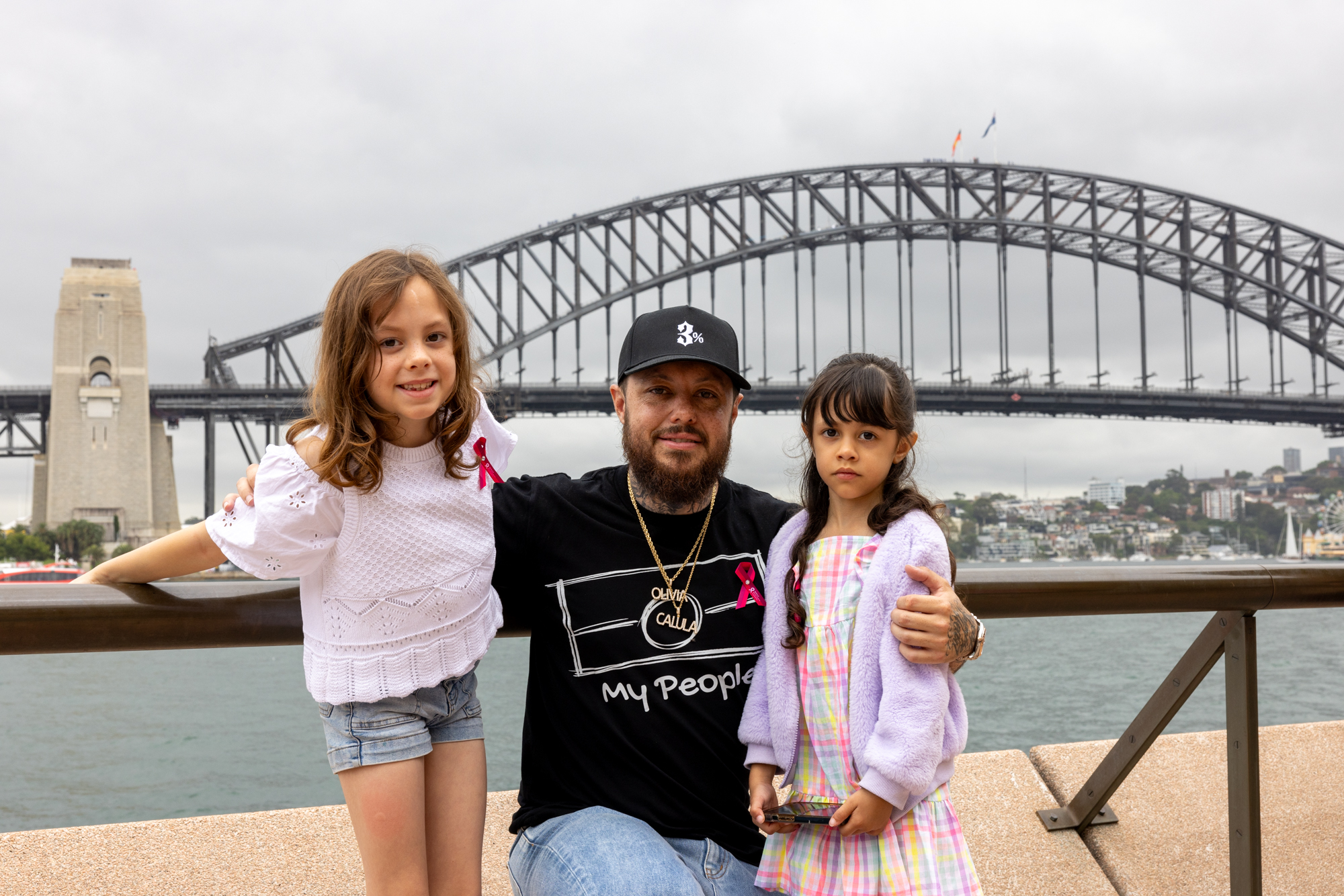 Calling Country Creative Director, Nooky, with his daughters Olivia and Calula, who sing on the Calling Country soundtrack. Phoebe Pratt, City of Sydney.