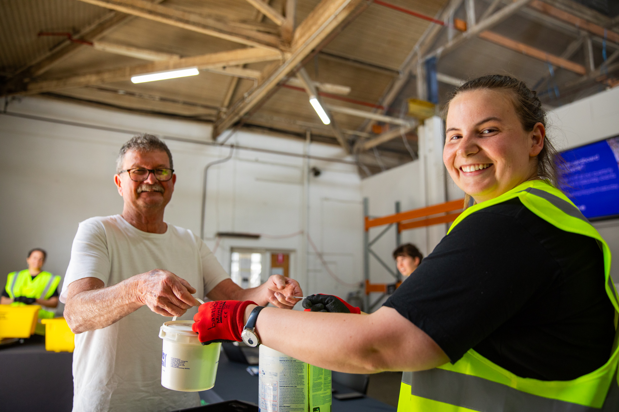 Kim’s rescued more than 330kg of paint and gas bottles. Image: Chris Southwood, City of Sydney