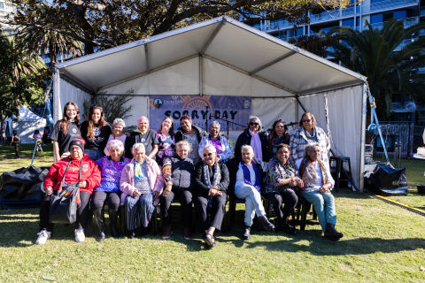 Survivors of Cootamundra Domestic Training Home at the 2023 National Sorry Day event. Image courtesy of Coota Girls Aboriginal Corporation. 