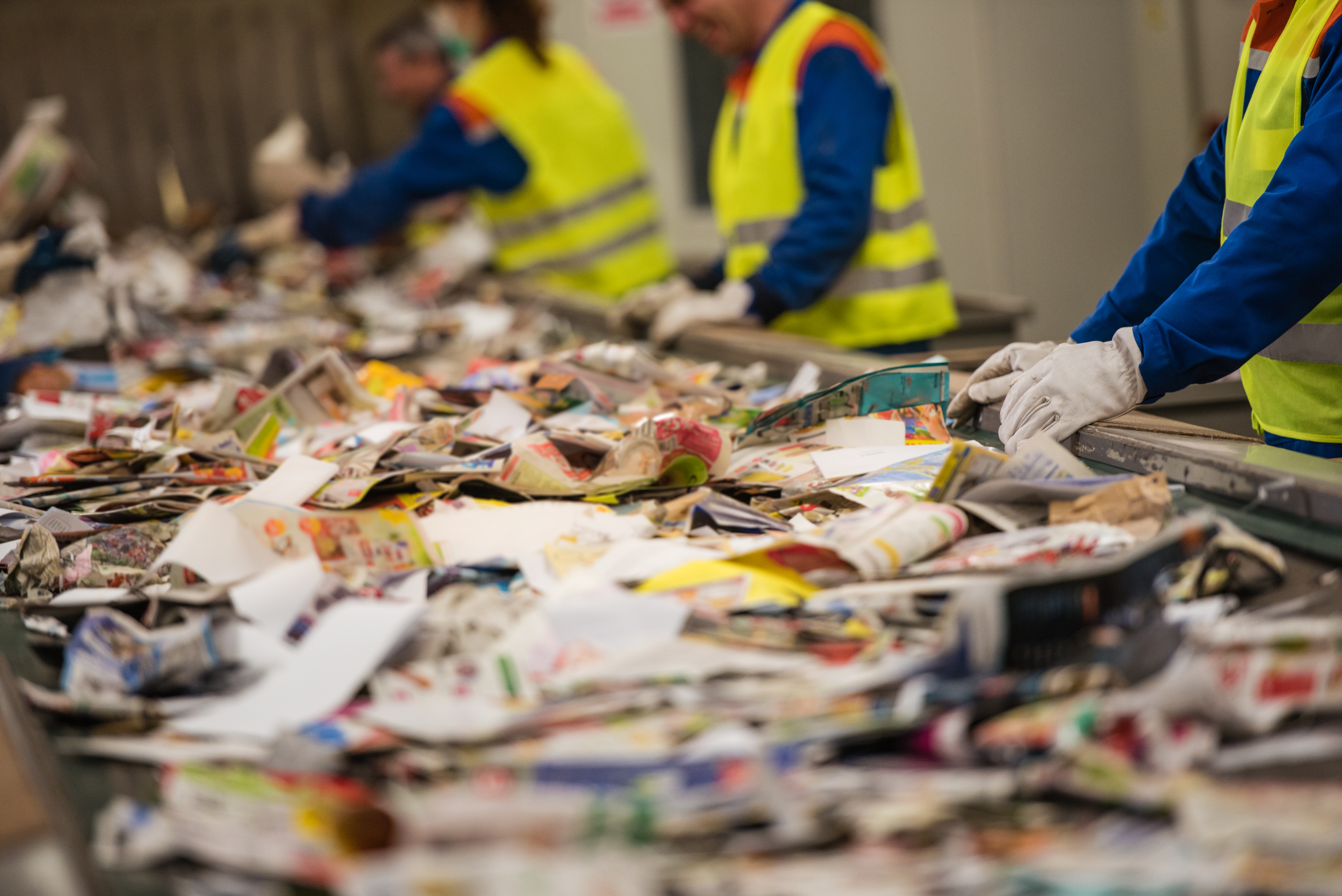 No-go items like bagged recycling are manually removed, then your recycling is sorted into groups by machine