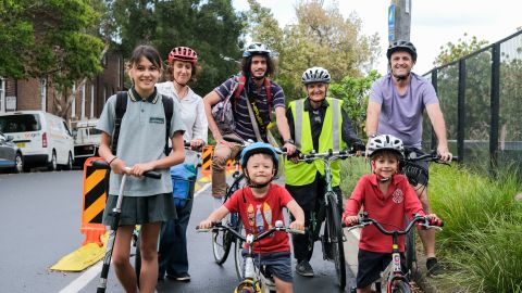 Local residents of Erskineville on the Bridge Street pop-up cycleway