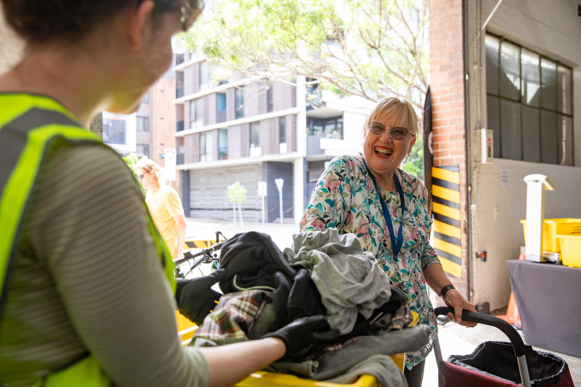 Linda brings a trolley bag full of items for recycling. Image: Chris Southwood, City of Sydney