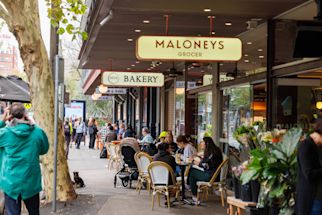 Outdoor dining on Crown Street in Surry Hills, May 2025. Photo: Phoebe Pratt / City of Sydney