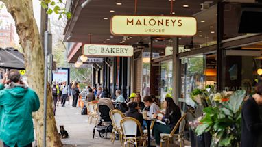 Outdoor dining on Crown Street in Surry Hills, May 2025. Photo: Phoebe Pratt / City of Sydney