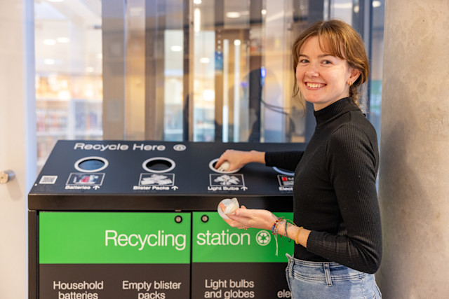 Drop off blister packs, batteries, light bulbs and small electronics at our recycling stations. Image: Chris Southwood/City of Sydney
