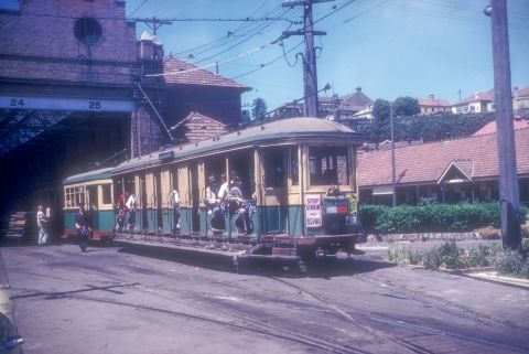 Tram waiting to leave the Rozelle Tram Depot. Credit: Sydney Tramway Museum.