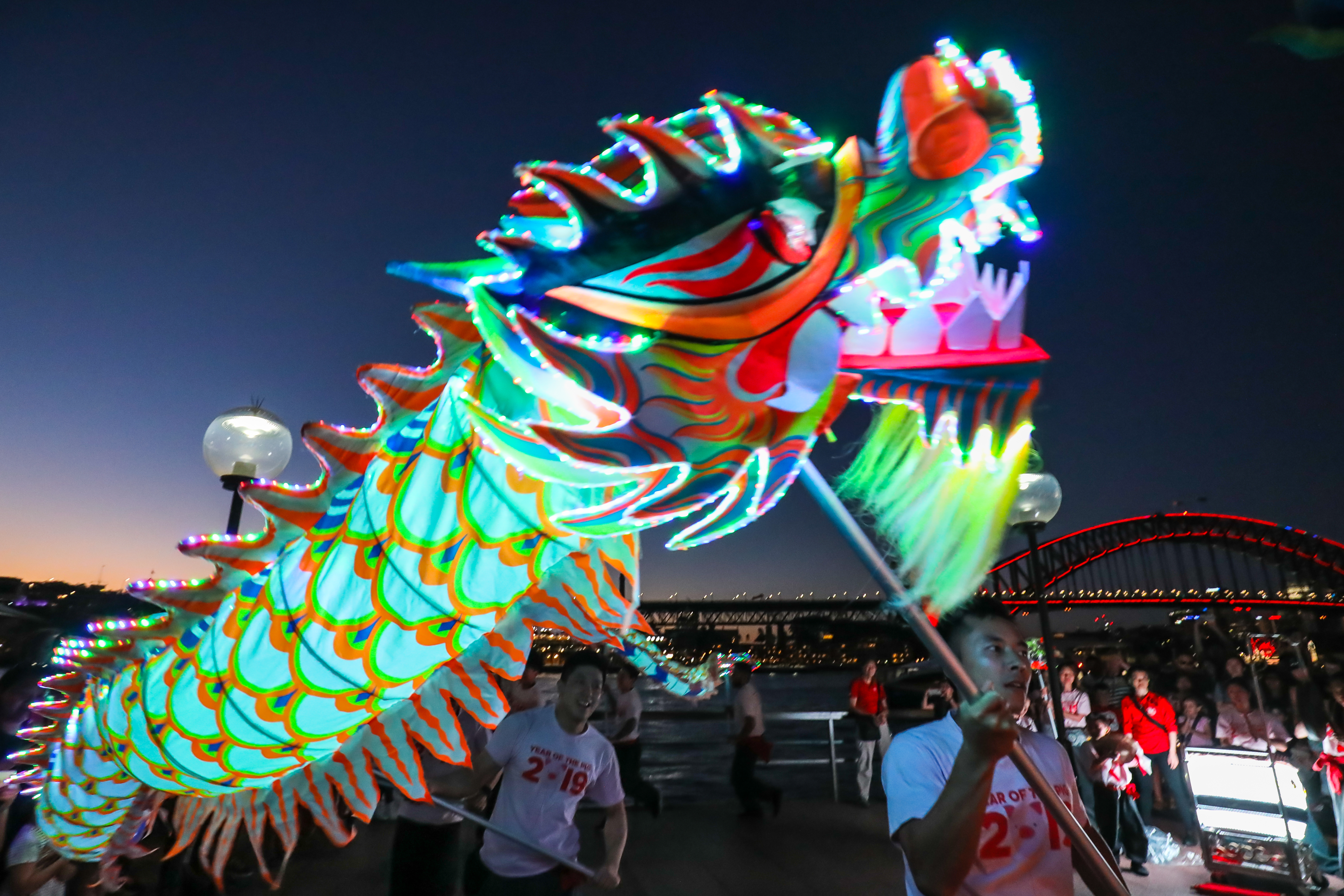 LED dragon and lion dances take an ancient Chinese tradition to a new level