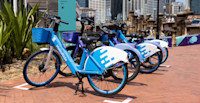 Share bikes outdoors