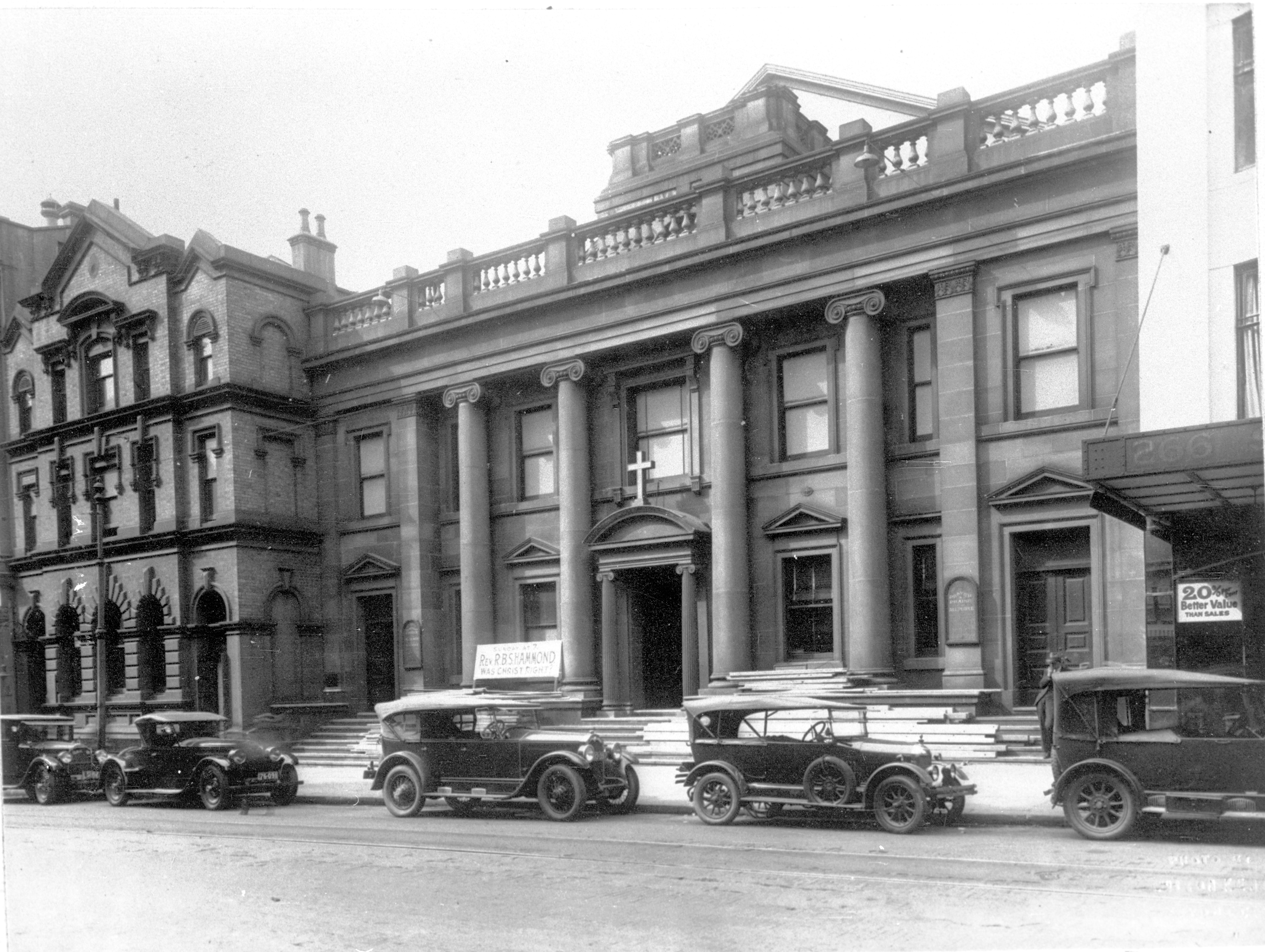 Congregational Church Pitt Street, 1927. City of Sydney Archives A-00037496