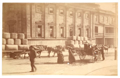 Wool delivery, Sydney, c. 1885-1890. Credit: Arthur K Syer, State Library of NSW