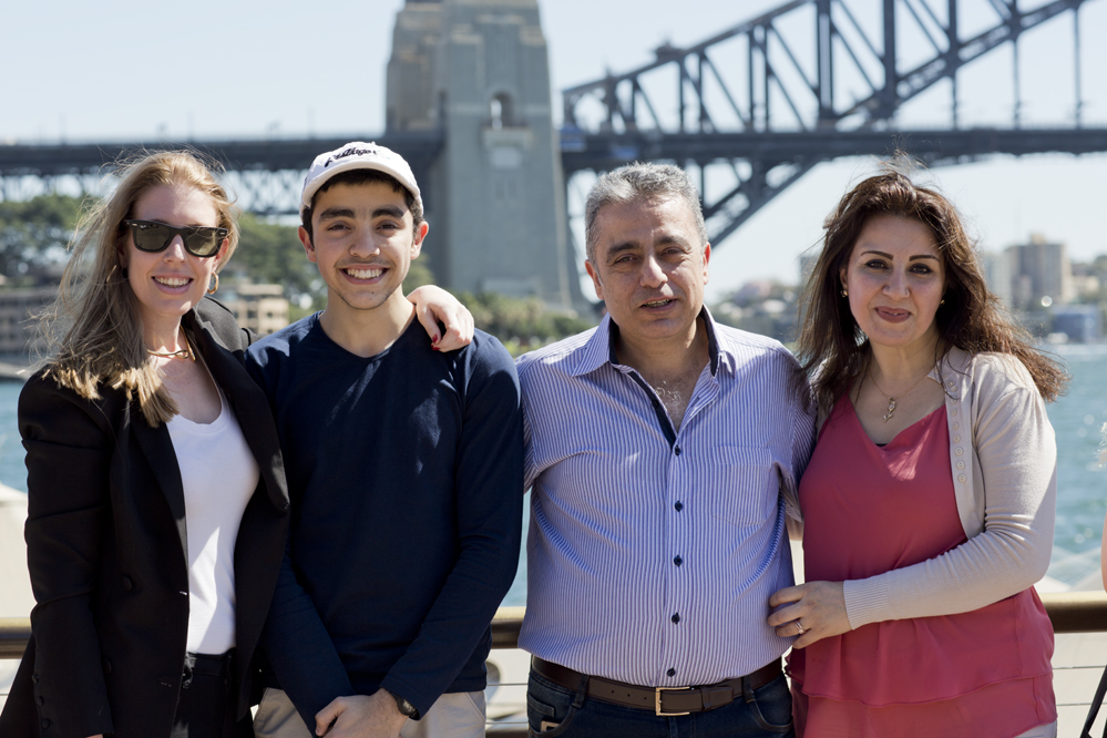 Kate, Salim, Farhan and Mahasen at Circular Quay. Credit: NS / City of Sydney