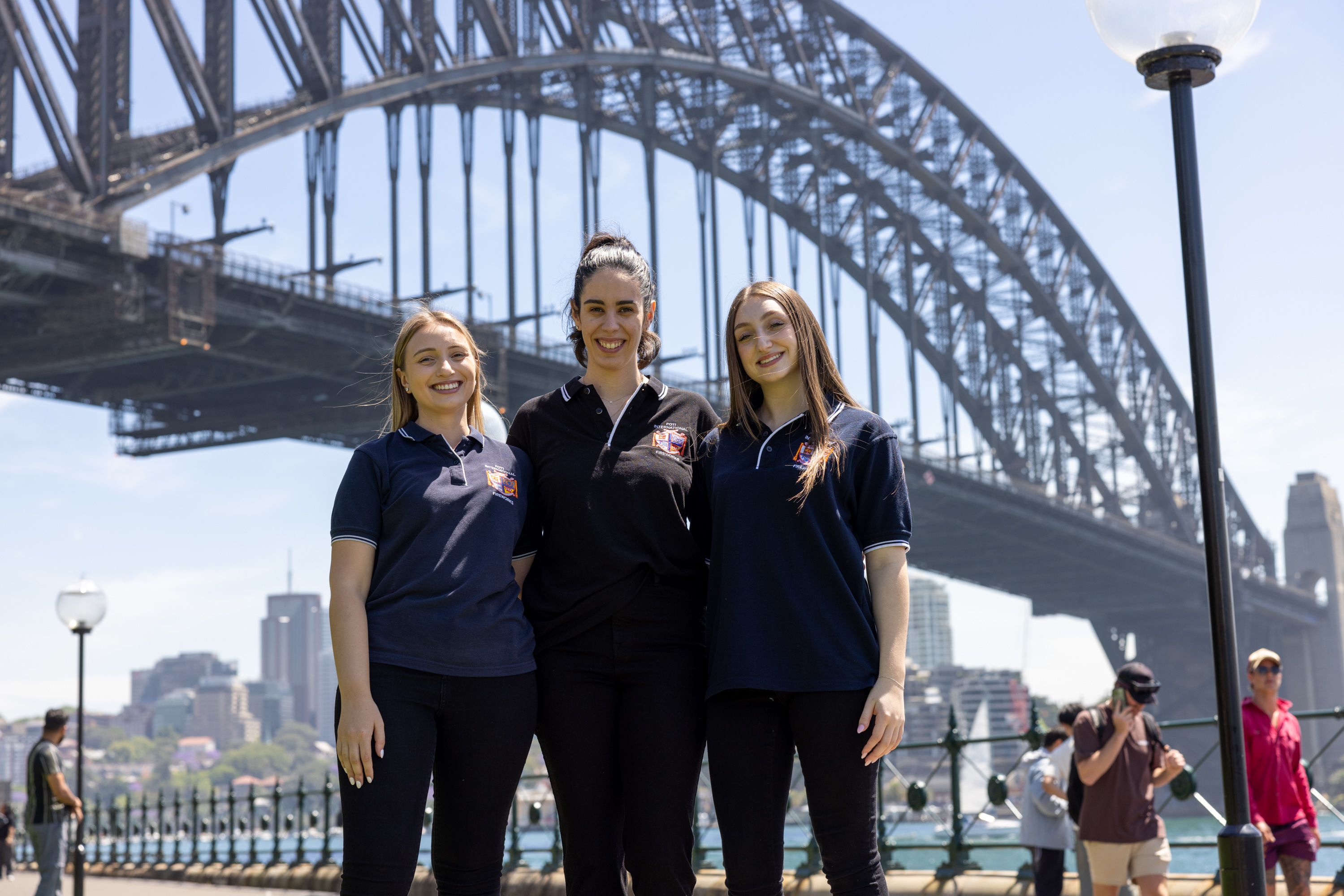 Georgia, Elena and Nicolette from Foti International Fireworks. Chris Southwood, City of Sydney