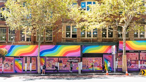 Oxford Street mural by artist Amy Blue for Sydney WorldPride. Photo: Nick Langley