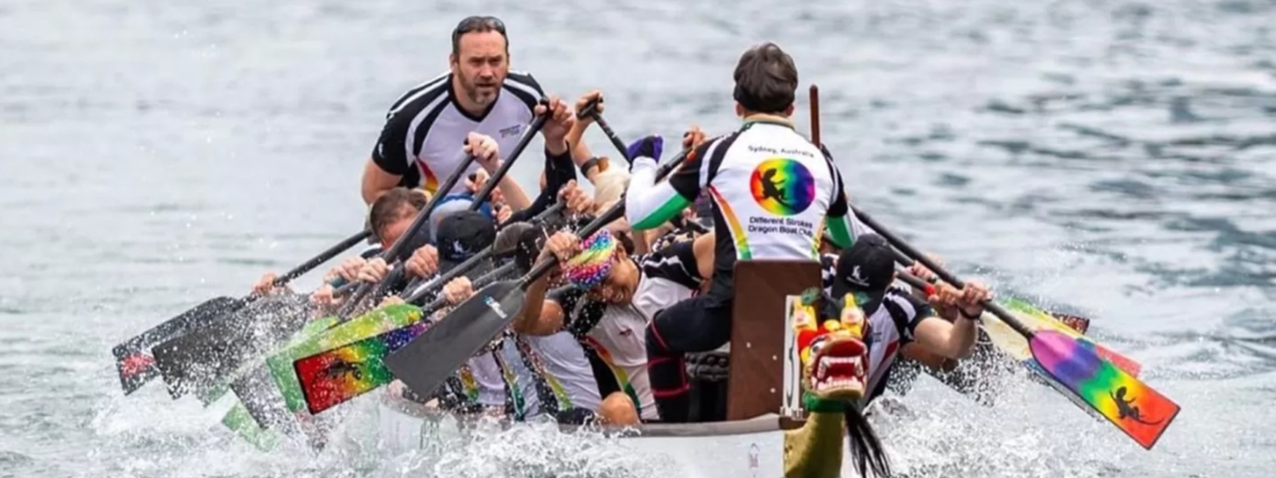 Dragons on Darling Pride-themed regatta