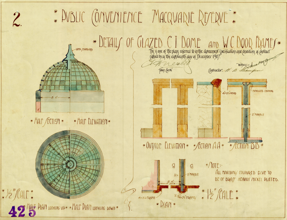 Plan - Underground Convenience - dome and door frames, Macquarie Reserve, no date (A-00530441)