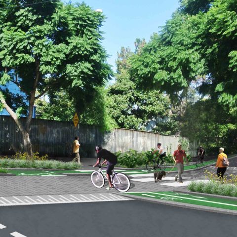 Artist impression of the intersection at Burren Street