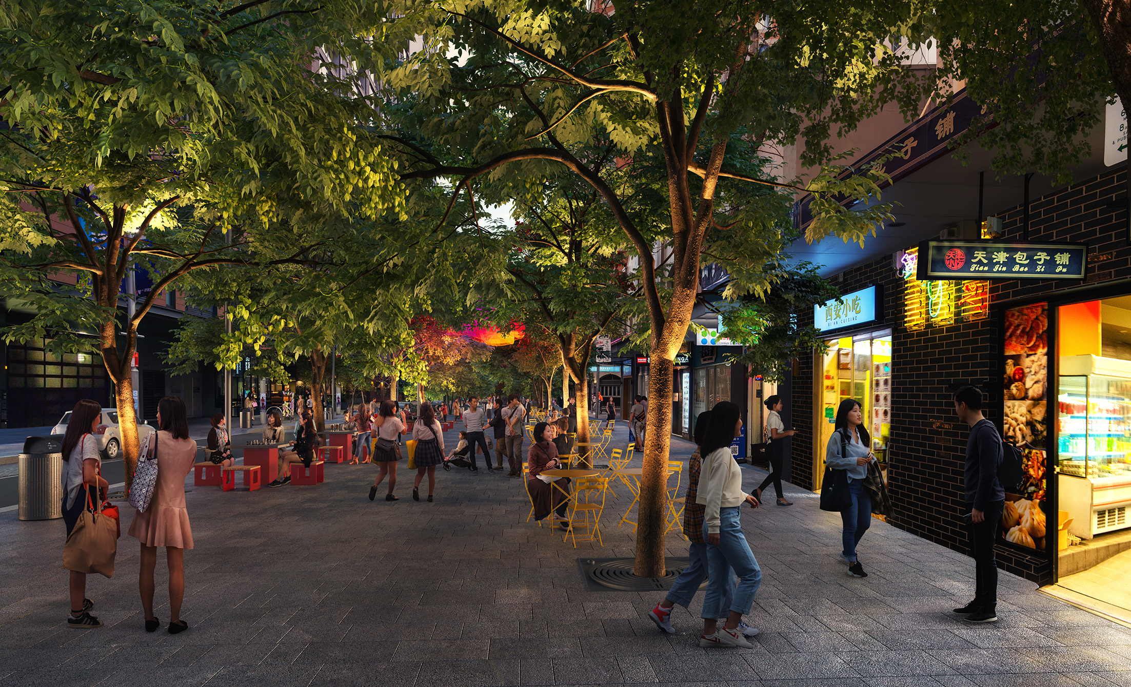 Artist impression of Harbour Street reimagined, from the draft Haymarket public domain plan