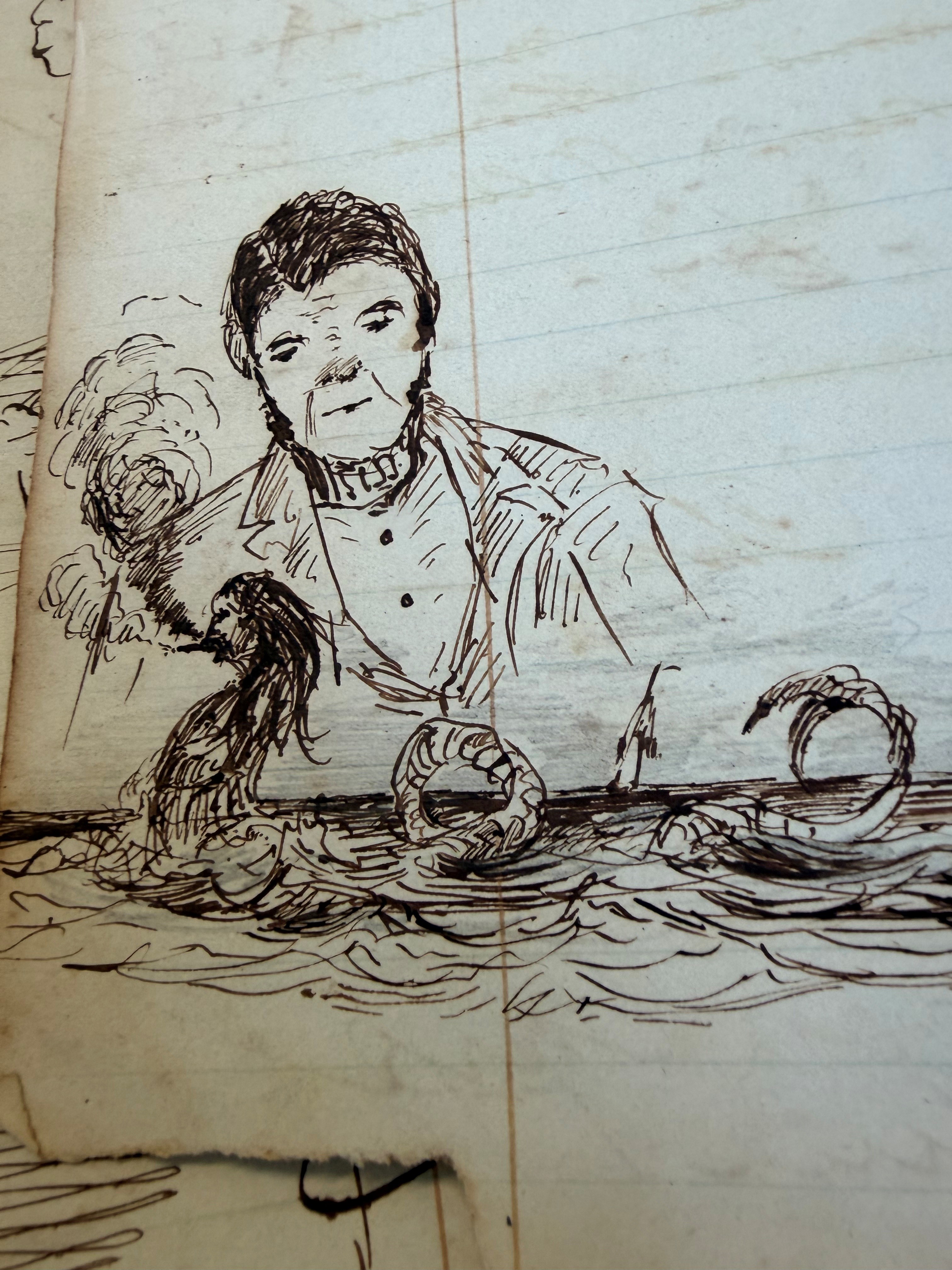 Draft Minutes of Council with sketch by John Rae (A-00431578)
