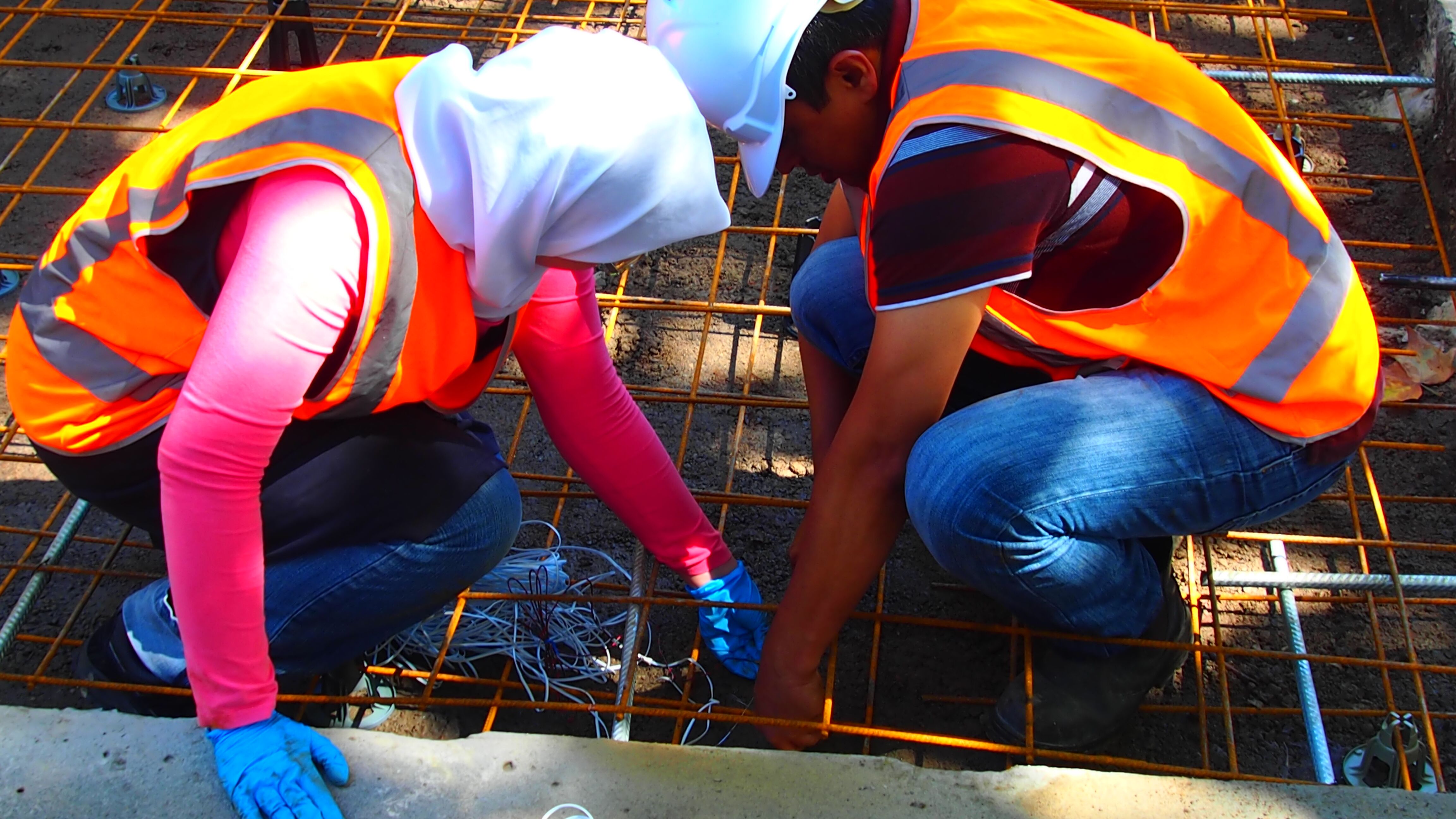 Sensors were laid to test the performance of the 'green' concrete