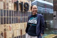 Tracey Duncan, project manager at 119 Redfern Street at the opening of the new Aboriginal knowledge and culture centre