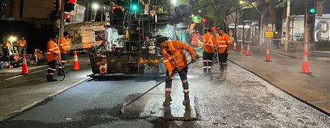A 1km stretch of Clarence Street was refreshed using recycled glass and asphalt